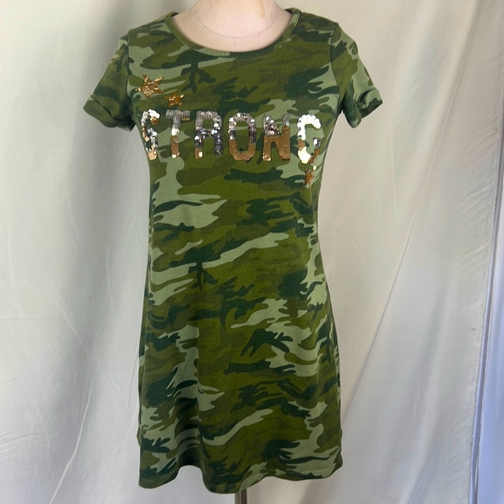 (STRONG) Justice Army fatigue casual dress girls 14/16